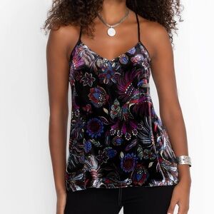 NWT Johnny Was Floral Velvet Cami Top size S